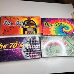 Vintage The 50s 60s 70s 80s A Game For Your Generation Board Game Lot 4 Games